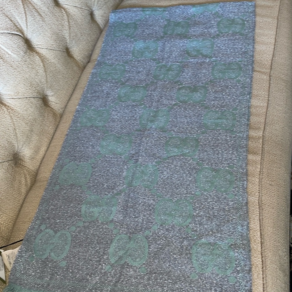 New Gucci wool jacquard  scarf (unisex)